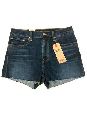 LEVI’S, High Rise Slim Through Hip Jeans Shorts with Frayed Hems, Sz 10/W30, NWT